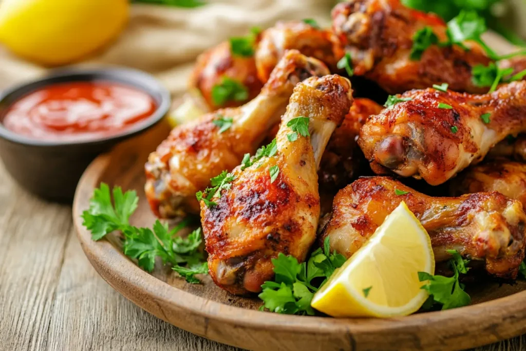 Popular chicken drumsticks recipe served on a plate.