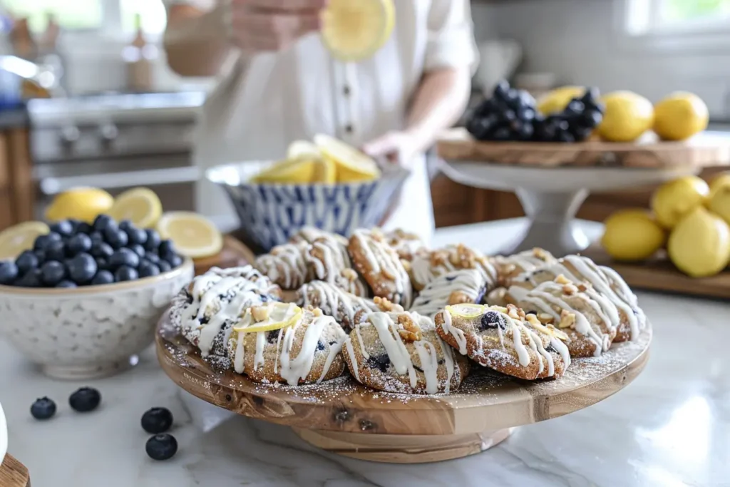 Lemon Blueberry Cookies served