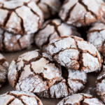 Chocolate crinkle cookies with cake mix on cooling rack