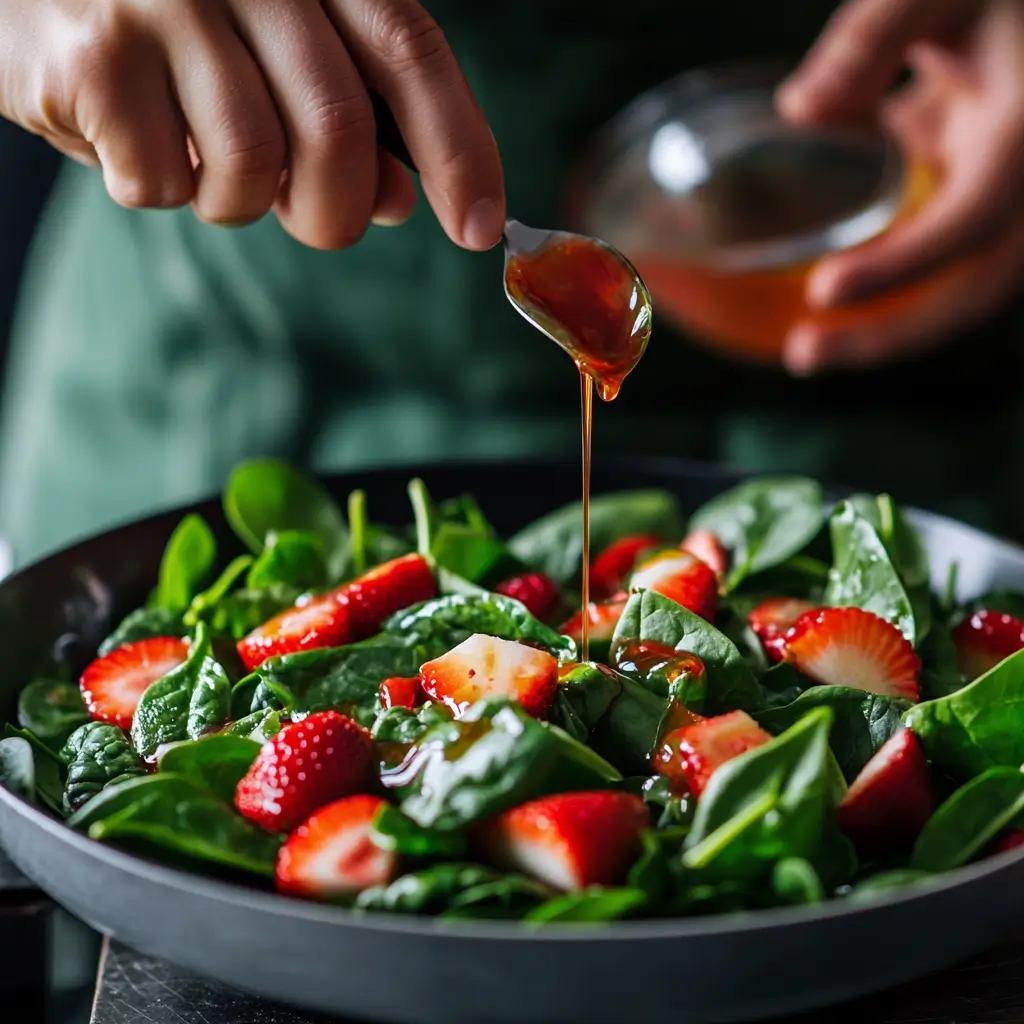 strawberry spinach salad step by step