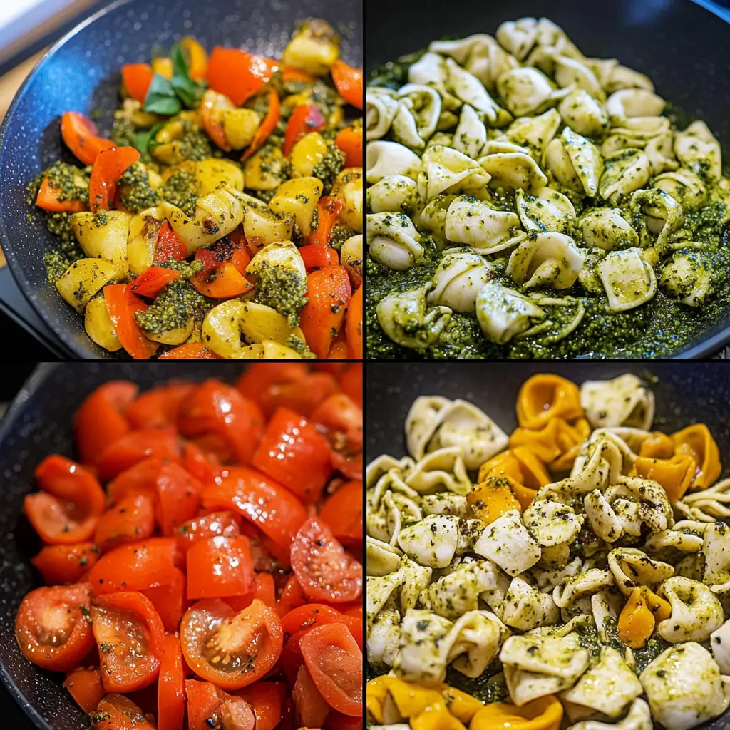 Pesto Chicken Tortellini and Veggies Cooking Steps