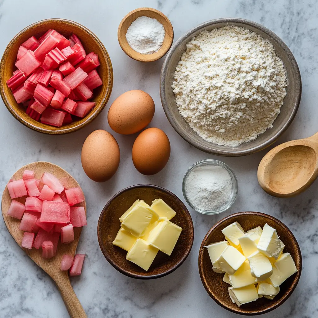 Rhubarb custard bar ingredients