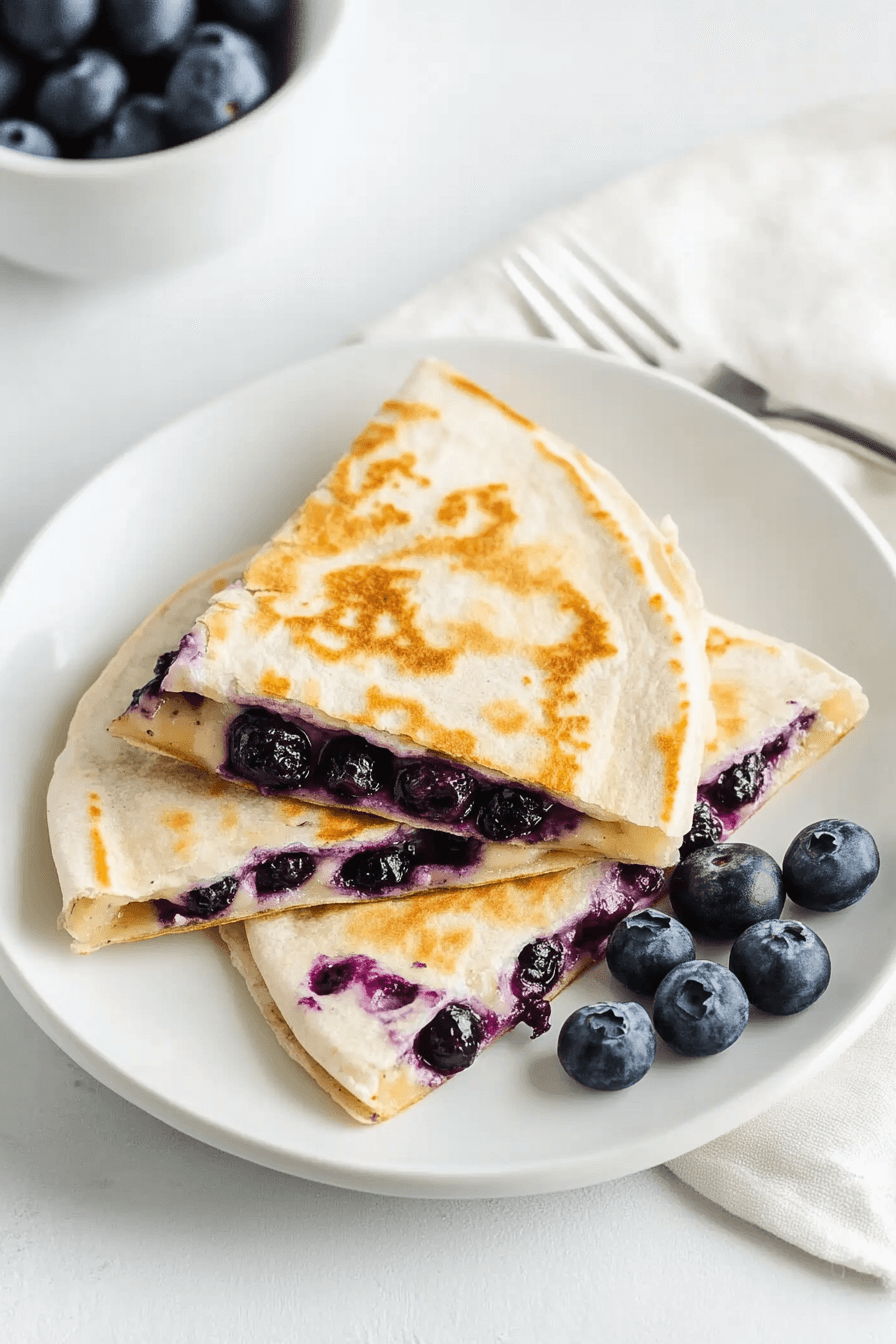Blueberry Breakfast Quesadilla,  Irresistible 10 Min Recipe
