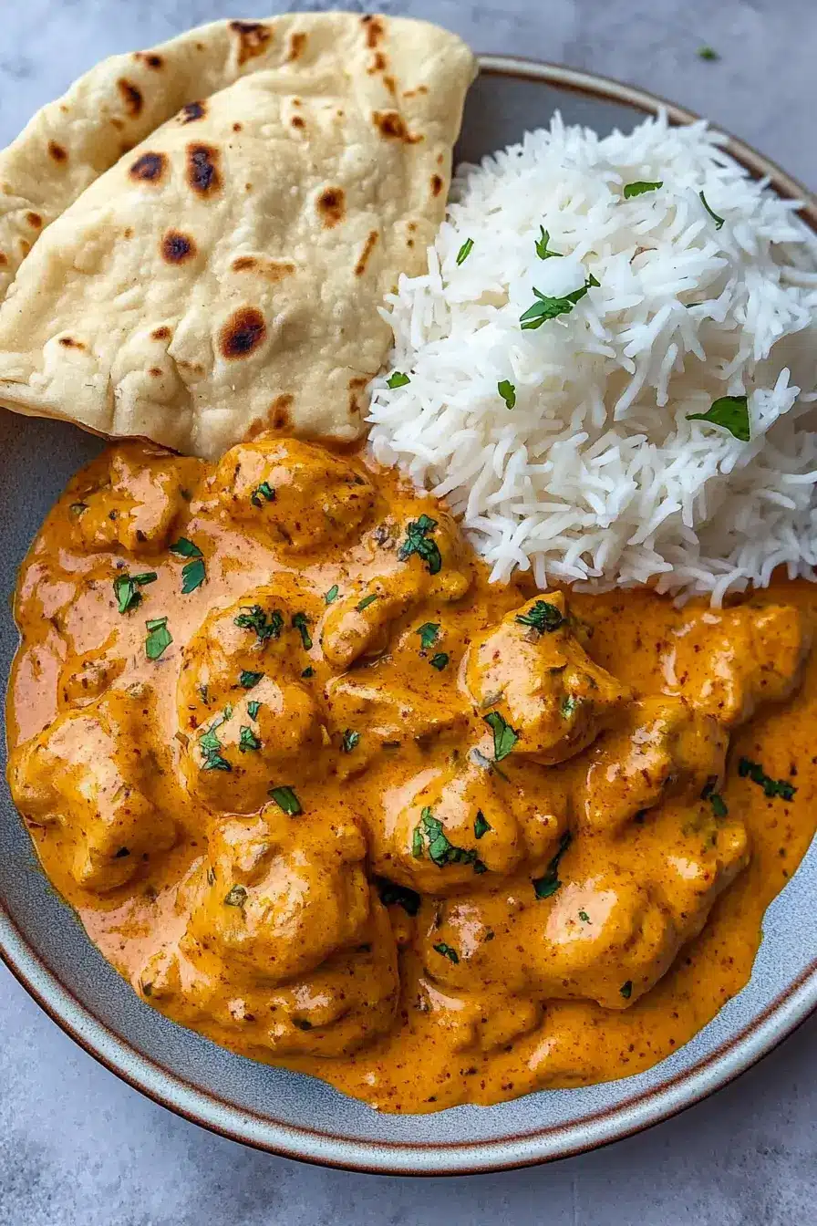Homemade Butter Chicken in Copper Dish