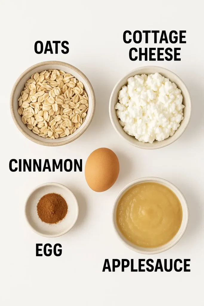 ingredients for cinnamon apple cottage cheese bites recipe