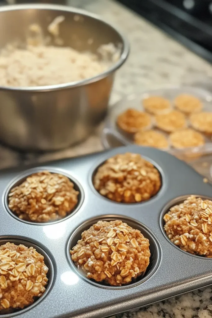 baked cinnamon apple cottage cheese bites cooling