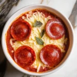 Cottage Cheese Pizza Bowls in white ramekin