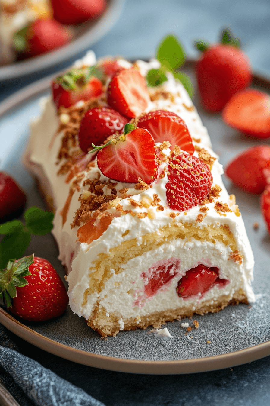 Irresistible Homemade Strawberry Shortcake Cheesecake Roll You’ll Love