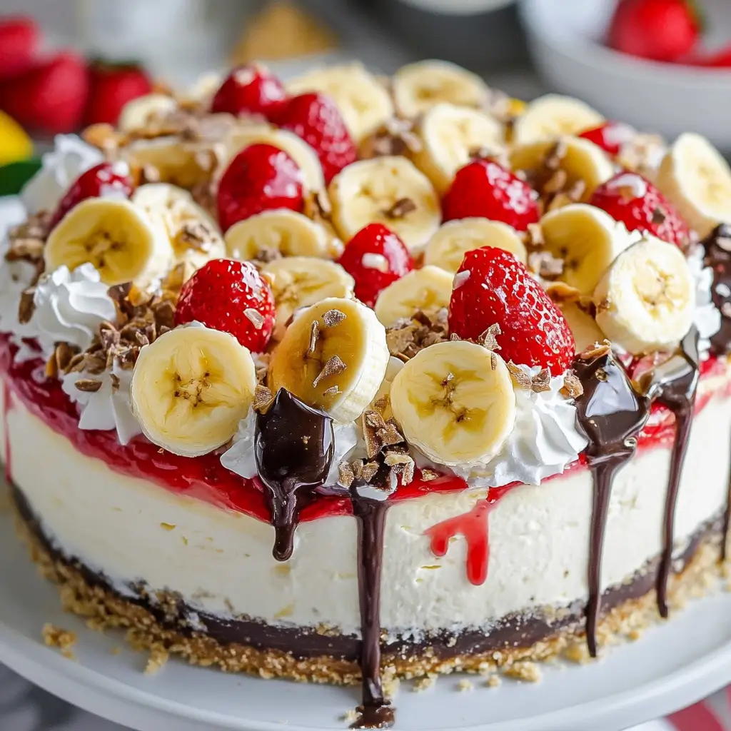 No-Bake Banana Split Cheesecake: The Easy Treat That Brings Summer to Your Spoon