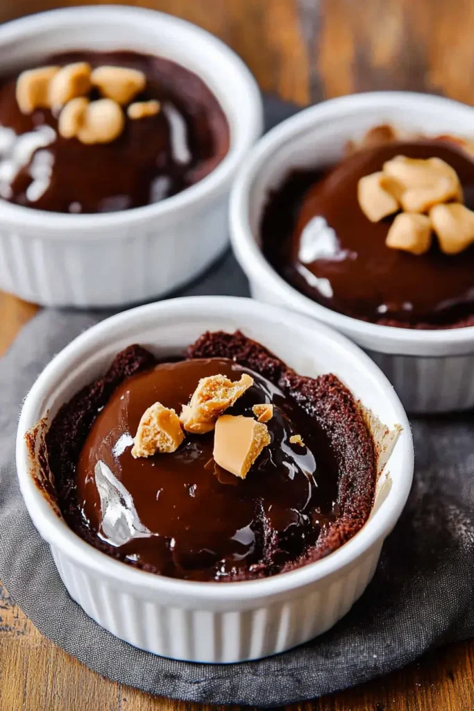 Peanut Butter Chocolate Lava Cake with ice cream