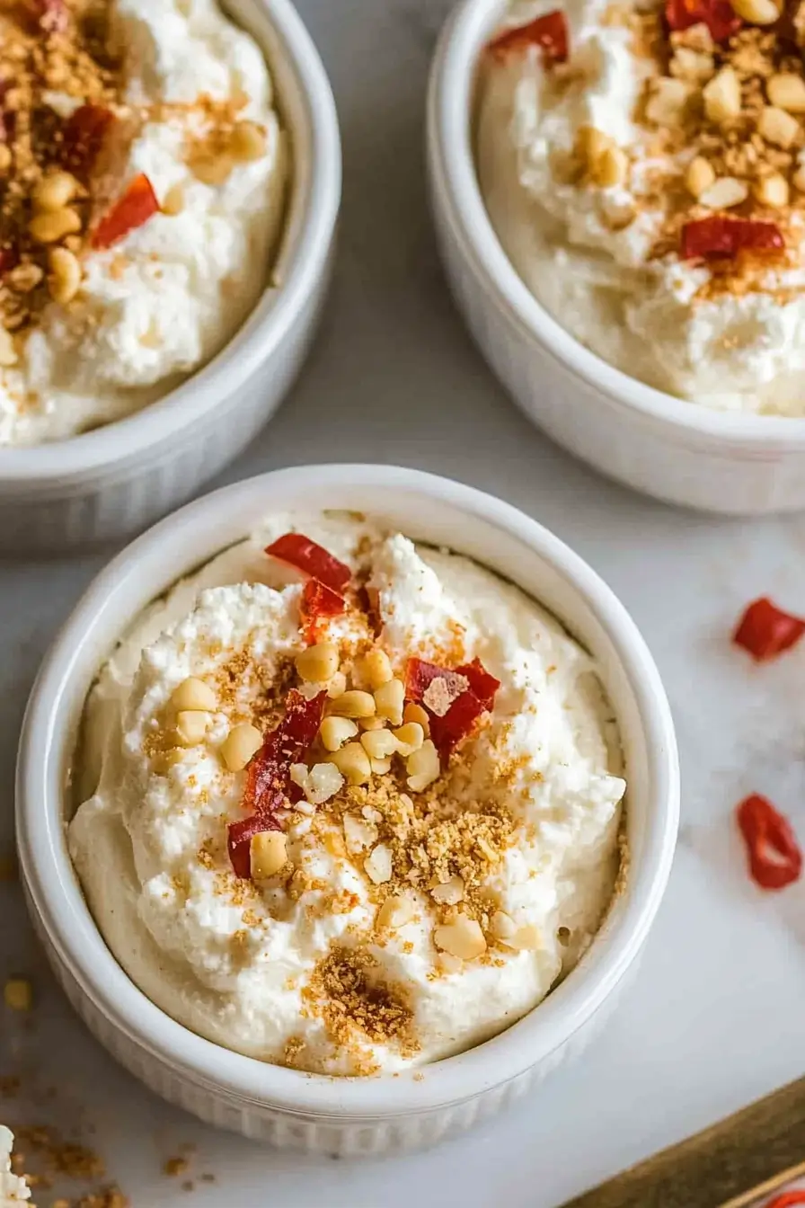 Greasing ramekin for Cottage Cheese Pizza Bowls