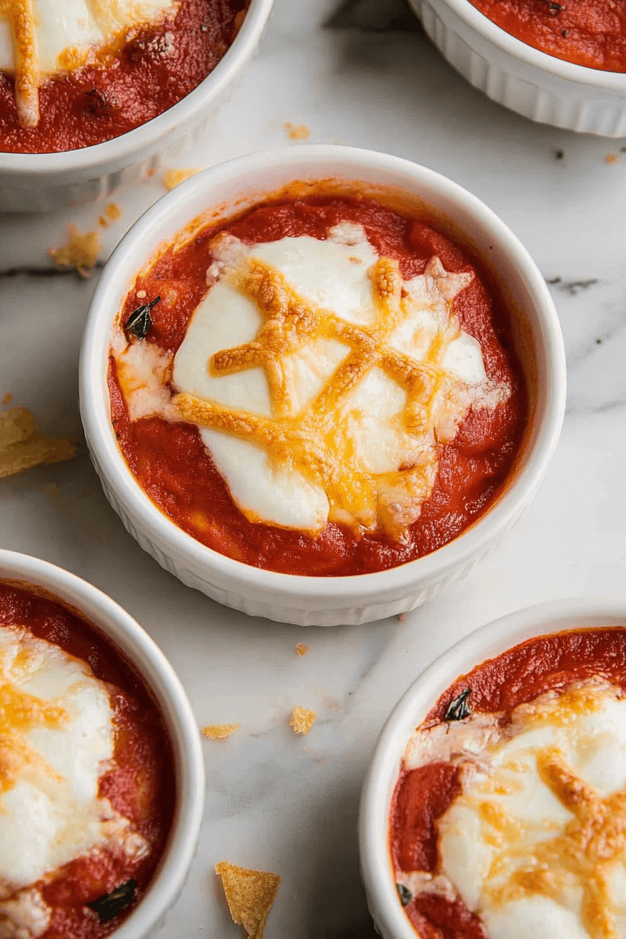 Spoon cottage cheese into ramekin