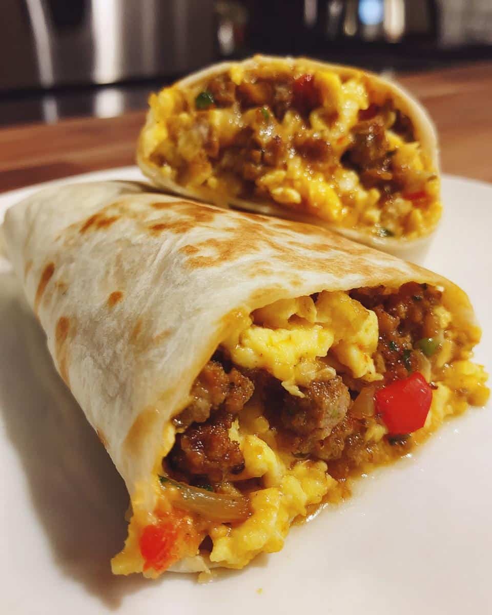 Cheesy Sausage Breakfast Burritos - detail 3