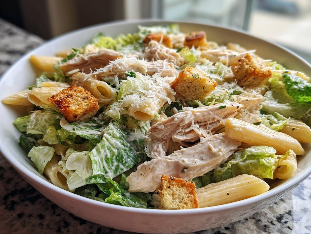 Tasty 25-Minute Chicken Caesar Pasta Salad That Wows