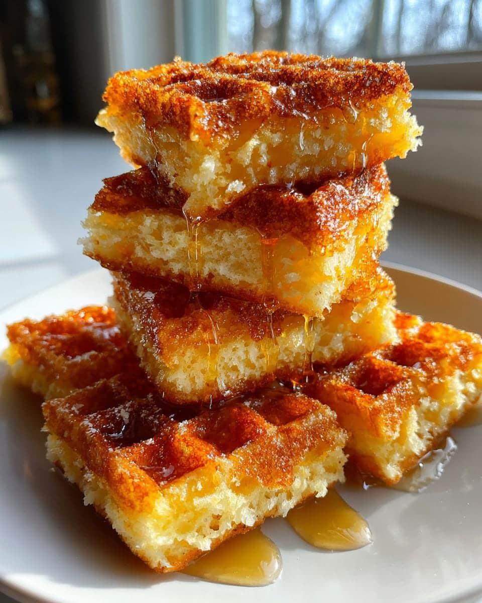 Cornbread Waffle Bites with Honey Butter Syrup - detail 1