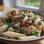 Creamy Pea and Bacon Pasta Salad