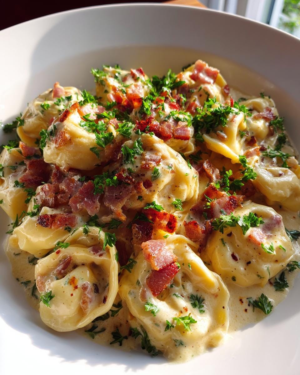Creamy Tortellini Carbonara Recipe - detail 3