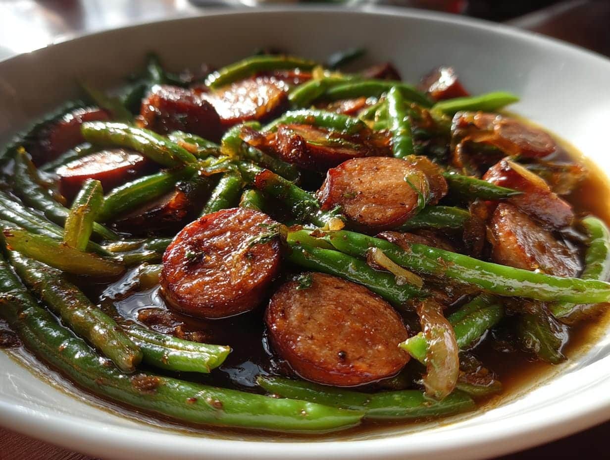 3-Ingredient Crockpot Kielbasa and Green Beans – Magical Comfort Food