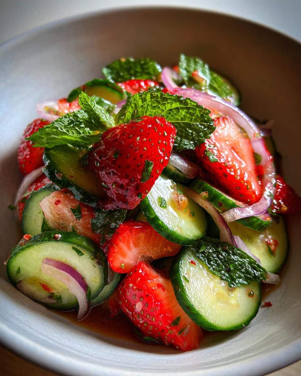 Cucumber Strawberry Salad - detail 1