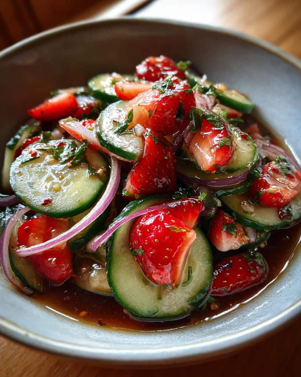 Cucumber Strawberry Salad - detail 2