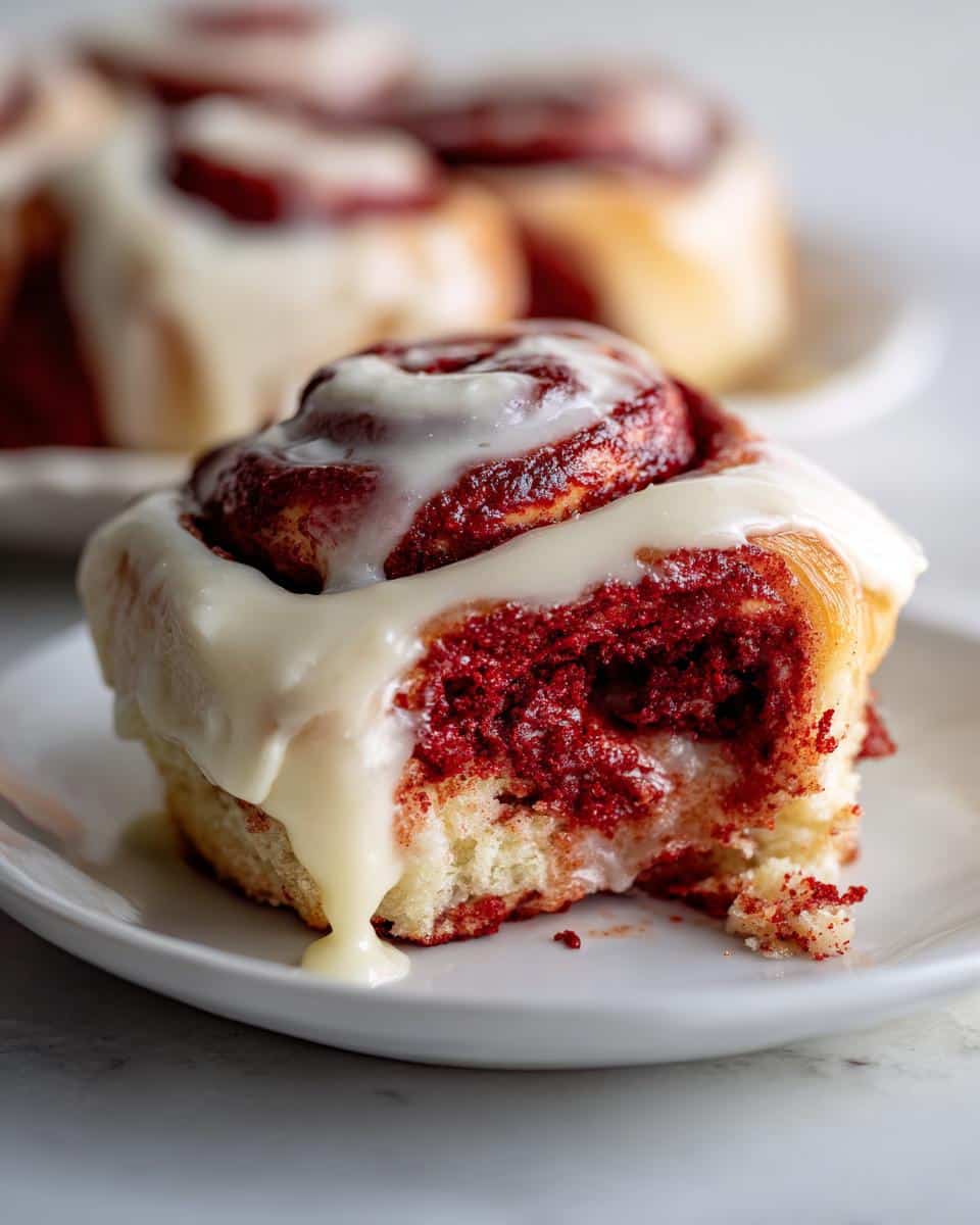 Decadent Red Velvet Cinnamon Rolls for Fall - detail 2