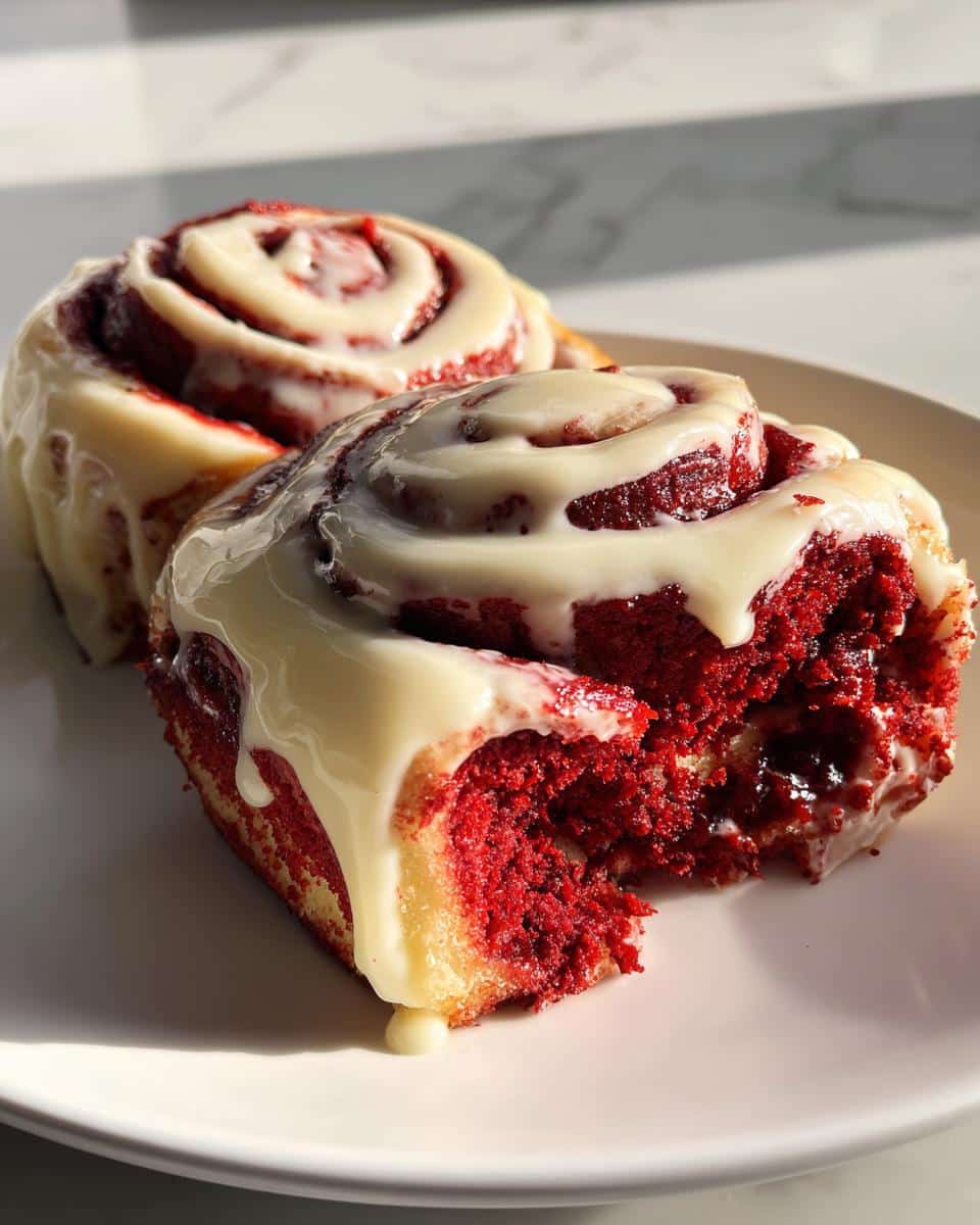 Decadent Red Velvet Cinnamon Rolls for Fall - detail 3