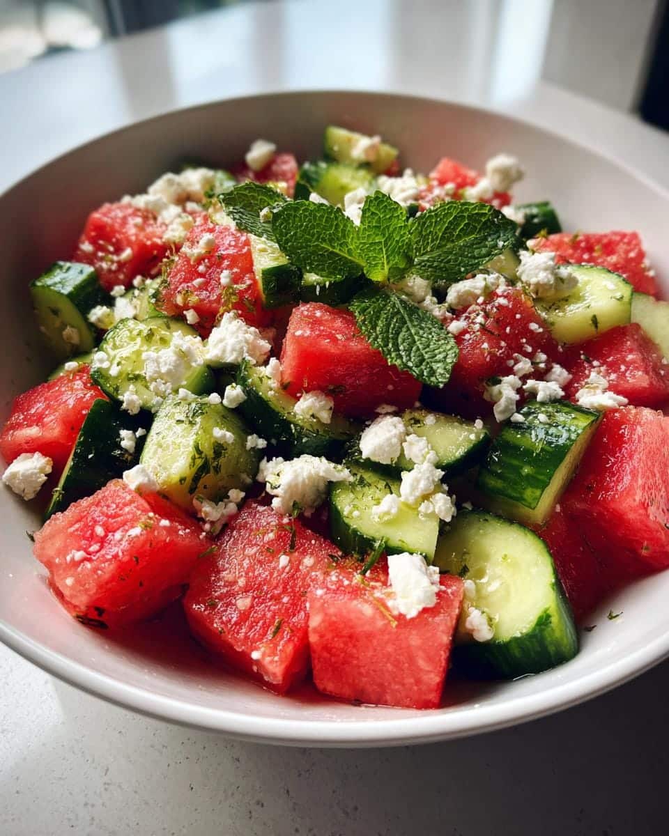 Feta Watermelon Cucumber Salad - detail 1
