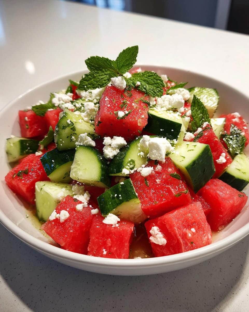 Feta Watermelon Cucumber Salad - detail 2