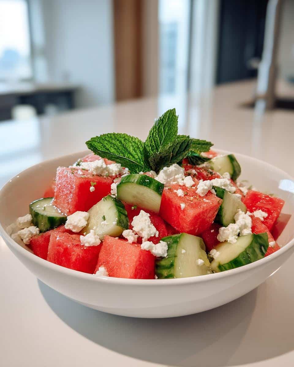 Feta Watermelon Cucumber Salad - detail 3