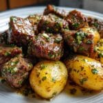 Garlic Butter Steak Bites and Potatoes