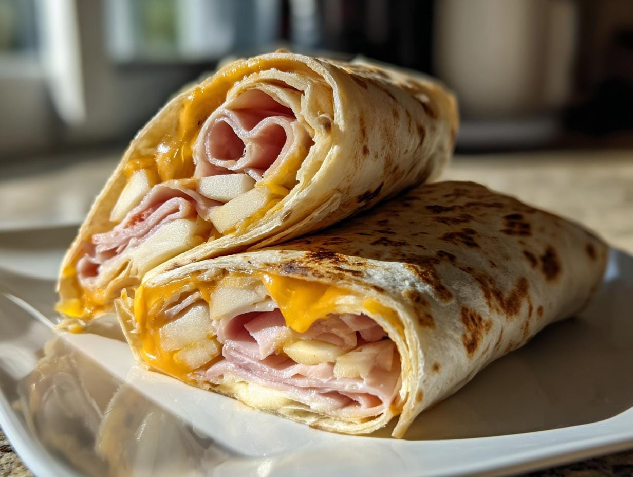 Irresistible 4-Ingredient Ham, Apple & Cheese Wraps Your Kids Will Devour