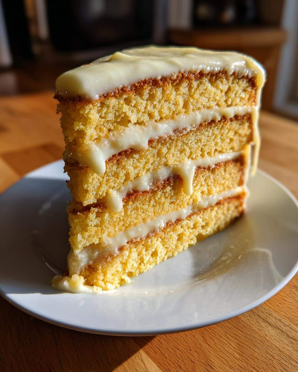 Layered Cornbread Cake with Honey Butter Frosting from The Food Charlatan - detail 2