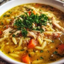 40-Minute Mediterranean Lemon Chicken Soup - Irresistibly Bright & Flavorful!