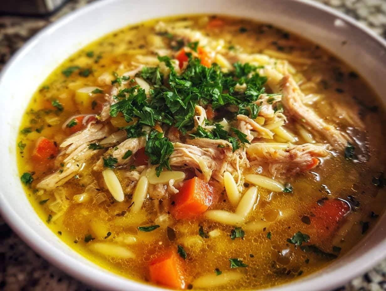 40-Minute Mediterranean Lemon Chicken Soup – Irresistibly Bright & Flavorful!