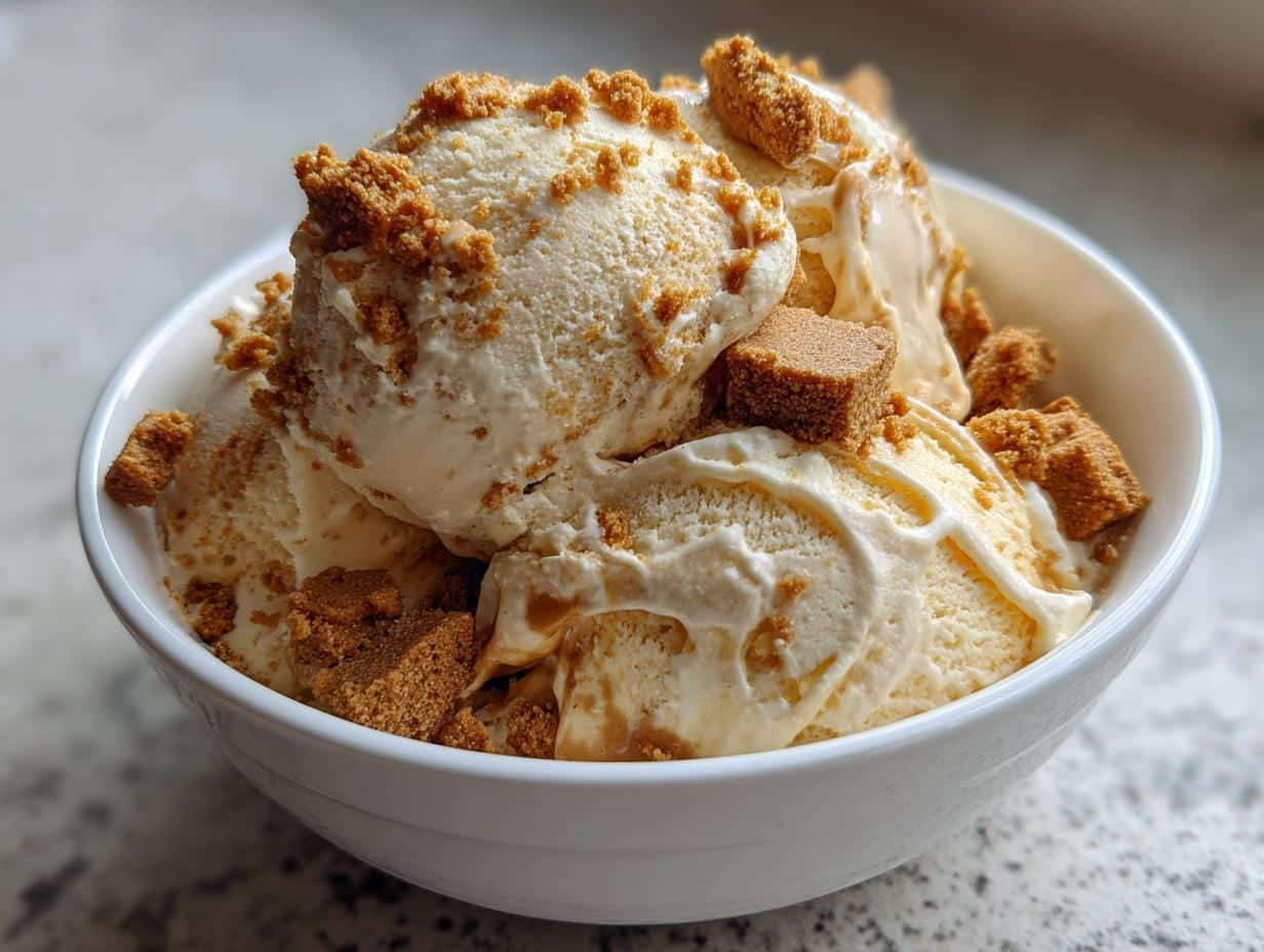 Creamy 5-Ingredient No-Churn Biscoff Ice Cream Heaven