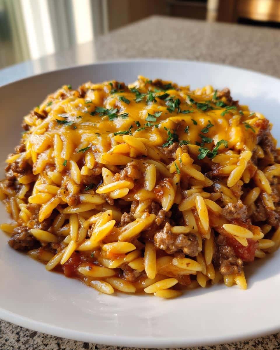 One-Pot Cheeseburger Orzo Skillet - detail 2