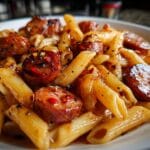 One-Skillet Spicy Honey BBQ Sausage & Pasta