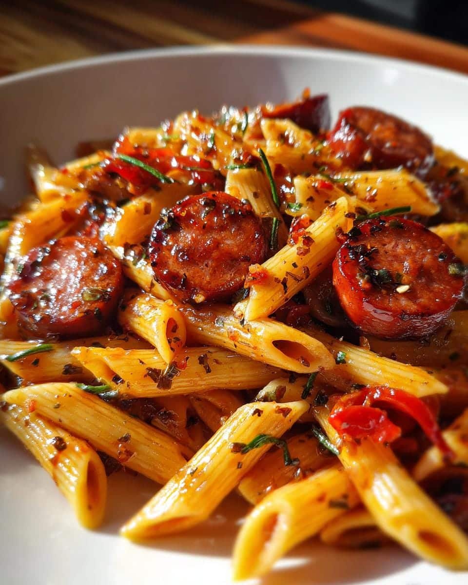 One-Skillet Spicy Honey BBQ Sausage & Pasta - detail 2