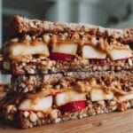 Peanut Butter Apple Sandwiches with Granola