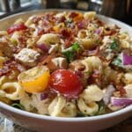 Protein-Packed Chicken Ranch Blt Pasta Salad
