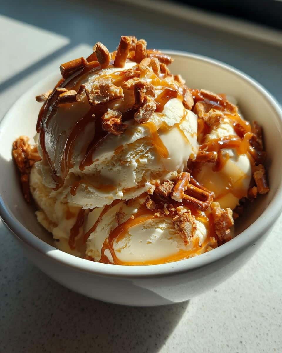 Salted Caramel Pretzel Ice Cream - detail 1