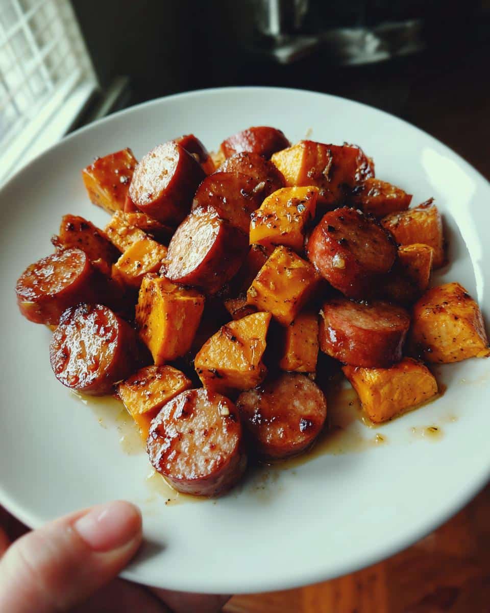 Sausage and Sweet Potatoes with Honey Garlic Sauce - detail 1