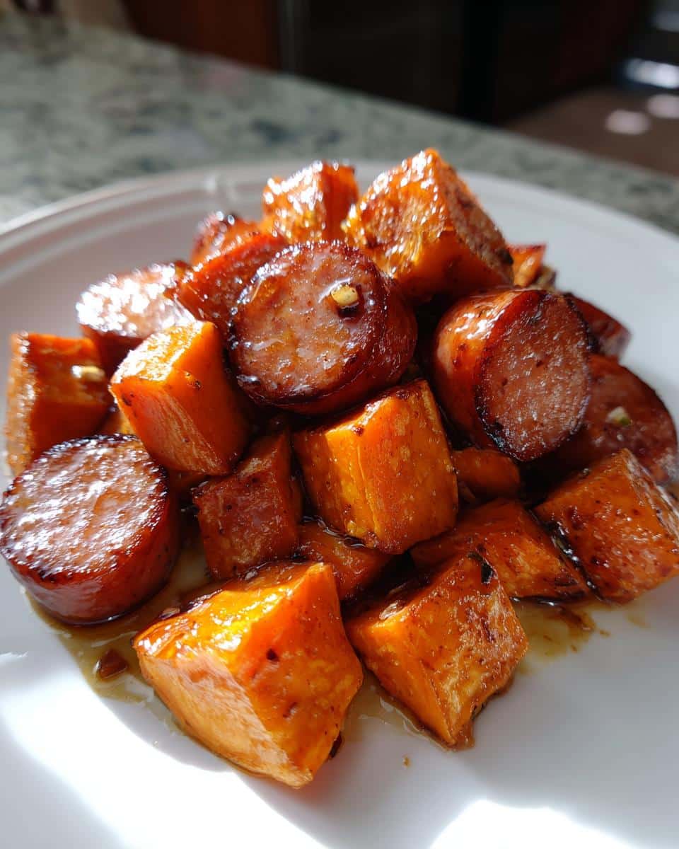Sausage and Sweet Potatoes with Honey Garlic Sauce - detail 2