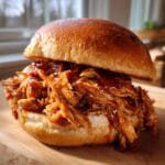Slow Cooker Hot Honey Chicken Sandwiches