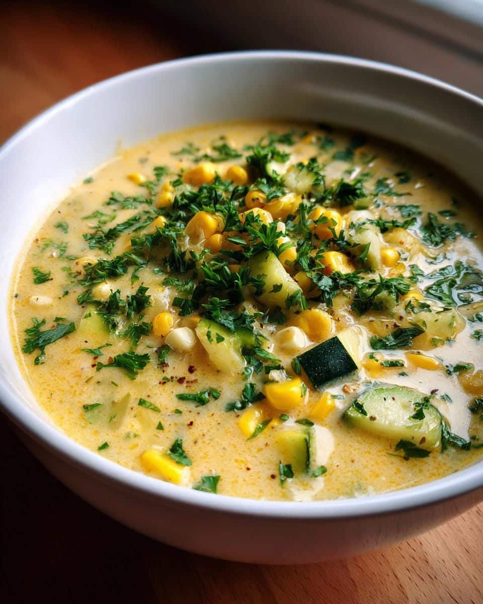 Summer Corn and Zucchini Chowder - detail 2