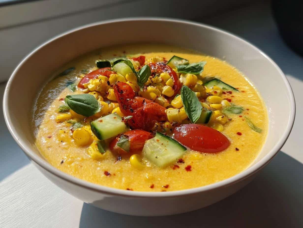 Chilled Summer Sweet Corn Gazpacho: 4 Easy Steps to Refreshment