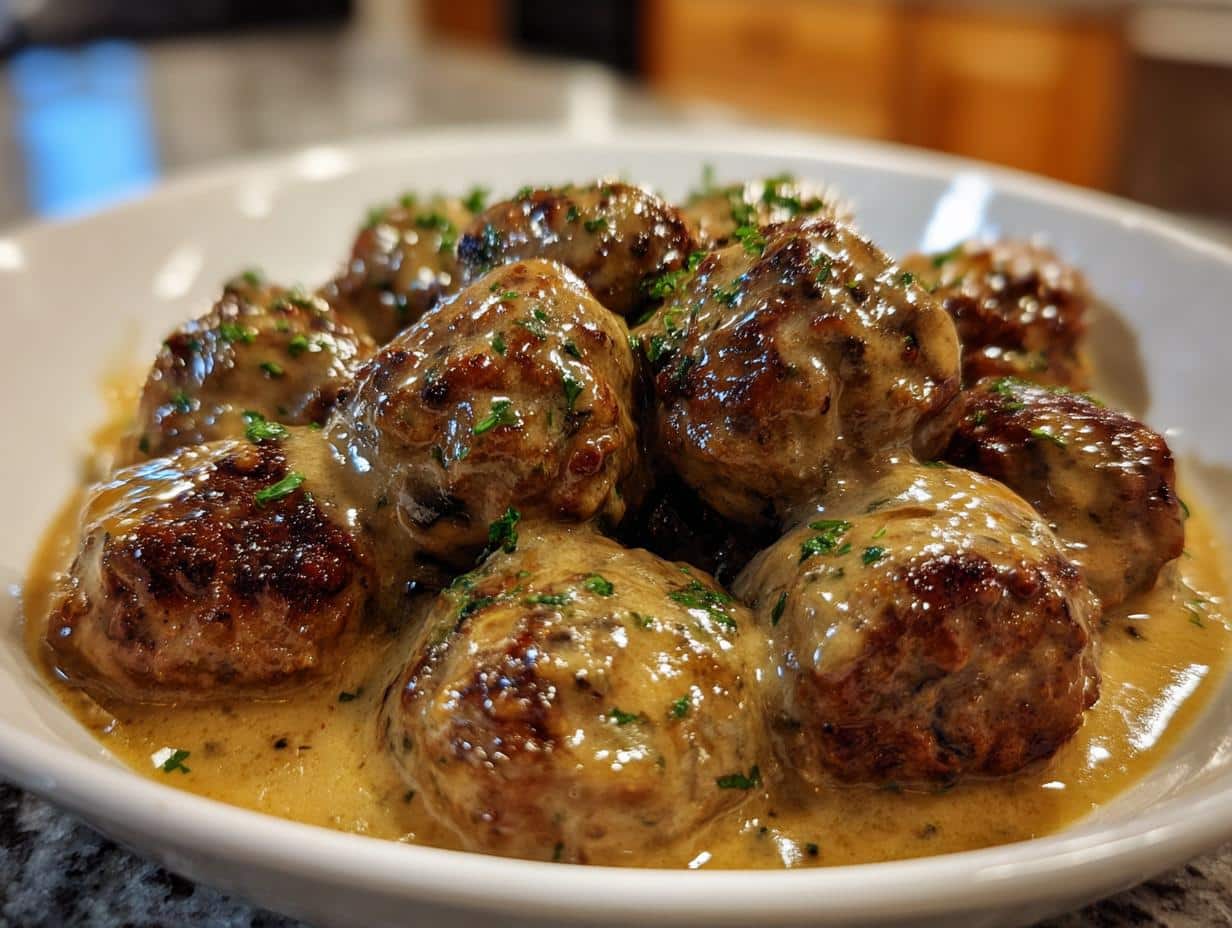 Creamy 4-Hour Slow Cooker Salisbury Steak Meatballs Delight