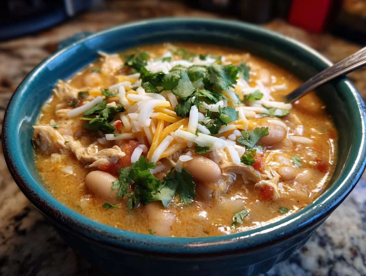 35-Minute White Cheddar Apple Chicken Chili Magic Bowl