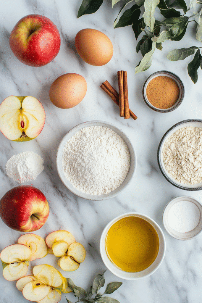 ingredients for apple cinnamon sheet cake