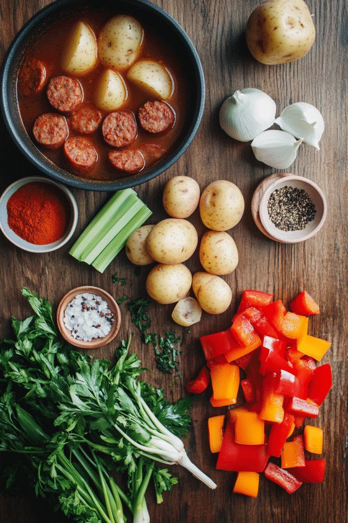 Cajun Potato Soup ingredients
